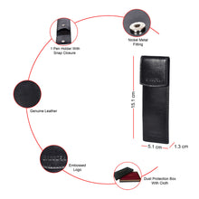 Load image into Gallery viewer, Sassora Premium Leather Pen Case – Genuine Leather, Snap Closure, Unisex Design