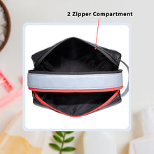 Load image into Gallery viewer, Sassora Genuine Leather Unisex Black Navy Grey Medium Size Travel Pouch