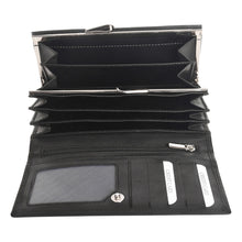 Load image into Gallery viewer, Sassora Genuine Leather Women Black RFID Protected Purse (4 Card Slots)