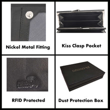 Load image into Gallery viewer, Sassora Genuine Leather Women Black RFID Protected Purse (4 Card Slots)