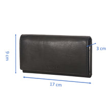 Load image into Gallery viewer, Sassora Genuine Leather Women Black RFID Protected Purse (4 Card Slots)