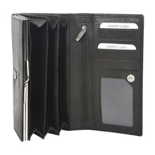 Load image into Gallery viewer, Sassora Genuine Leather Women Black RFID Protected Purse (4 Card Slots)