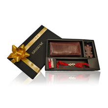 Load image into Gallery viewer, Sassora Brown Genuine Leather Ladies RFID Wallet, Keychain and Rakhi Combo Set(SSRA5 Gift-for Her)