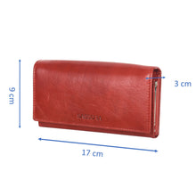 Load image into Gallery viewer, Sassora Genuine Leather Women Red RFID Protected Purse (4 Card Holders)
