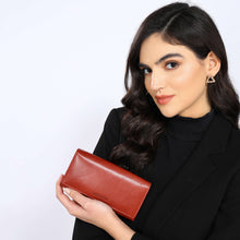 Load image into Gallery viewer, Sassora Genuine Leather Women Red RFID Protected Purse (4 Card Holders)