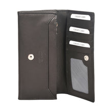 Load image into Gallery viewer, Sassora Genuine Leather Black RFID Ladies Purse (5 Card Holders)