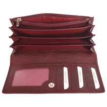 Load image into Gallery viewer, Sassora Genuine Leather Cherry Color RFID Ladies Purse (5 Card Slots)