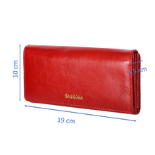 Load image into Gallery viewer, Sassora Genuine Leather Medium Size Red RFID Protected Women Purse