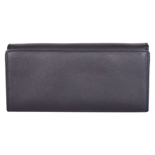 Load image into Gallery viewer, Sassora Genuine Leather Medium Dark Blue RFID Protected Women Purse