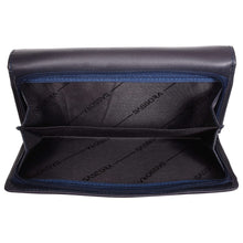 Load image into Gallery viewer, Sassora Genuine Leather Medium Dark Blue RFID Protected Women Purse