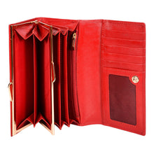 Load image into Gallery viewer, Sassora Premium Leather Medium Size Red RFID Protected Women Purse