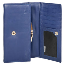 Load image into Gallery viewer, Sassora Genuine Leather Medium Blue RFID Women Purse
