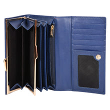 Load image into Gallery viewer, Sassora Genuine Leather Medium Blue RFID Women Purse