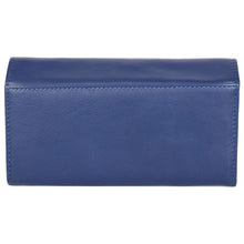 Load image into Gallery viewer, Sassora Genuine Leather Medium Blue RFID Women Purse