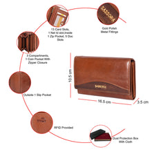 Load image into Gallery viewer, Sassora Premium Leather Medium RFID Protected Women Purse