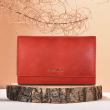Load image into Gallery viewer, Sassora Genuine Leather Medium Size Red RFID Protected Women Purse