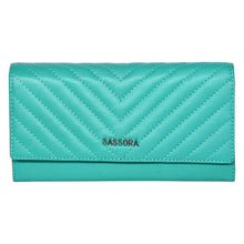 Load image into Gallery viewer, Sassora Premium Leather Stitching pattern RFID Women Wallet