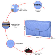 Load image into Gallery viewer, Sassora Premium Leather Stylish Medium Size Ladies RFID Wallet
