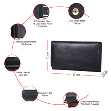 Load image into Gallery viewer, Sassora Premium Genuine Leather RFID Protected Women's Purse Wallet