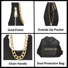 Load image into Gallery viewer, Sassora Genuine Leather Small Women Moon Shape Shoulder Bag