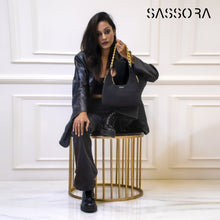 Load image into Gallery viewer, Sassora Genuine Leather Small Women Moon Shape Shoulder Bag