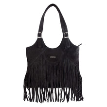 Load image into Gallery viewer, Sassora Premium Suede Leather Large Women Fringe Shoulder Bag