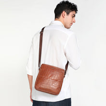 Load image into Gallery viewer, Sassora Genuine Leather Animal Print Unisex Sling Bag Crossbody Bag