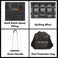 Load image into Gallery viewer, Sassora Premium Leather Women's Medium Quilted Shape Sling Bag