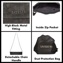 Load image into Gallery viewer, Sassora Premium Suede Leather Medium Women Chain Sling Bag