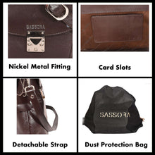 Load image into Gallery viewer, Sassora Premium Leather Ladies Brown Sling Bag
