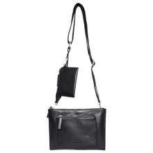 Load image into Gallery viewer, Sassora Premium Leather Medium Black Women Sling Bag With Attached Pouch