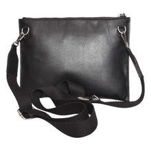 Load image into Gallery viewer, Sassora Premium Leather Medium Black Women Sling Bag With Attached Pouch