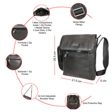 Load image into Gallery viewer, Sassora Genuine Leather Medium Men's Sling Bag