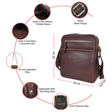 Load image into Gallery viewer, Sassora Premium Leather Men's Zip Closure Adjustable Crossbody