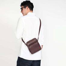 Load image into Gallery viewer, Sassora Premium Leather Men's Zip Closure Adjustable Crossbody