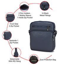 Load image into Gallery viewer, Sassora Premium Leather Men's Zip Closure Adjustable Medium Crossbody