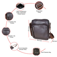 Load image into Gallery viewer, Sassora Genuine Leather Unisex Sling Bag – Premium Crossbody with Multiple Pockets & Adjustable Strap