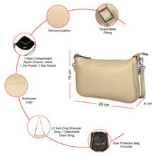 Load image into Gallery viewer, Sassora Women’s Genuine Leather Sling Bag – Dual Sling Options & Sleek Zip Closure