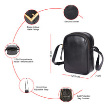 Load image into Gallery viewer, Sassora Women’s Genuine Leather Small Crossbody Bag – Dual Zip Compartments