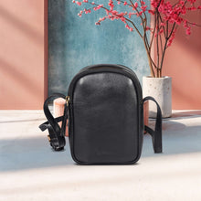 Load image into Gallery viewer, Sassora Women’s Genuine Leather Small Crossbody Bag – Dual Zip Compartments