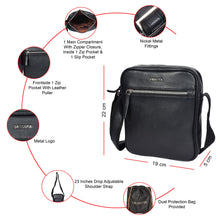 Load image into Gallery viewer, Sassora Genuine Leather Crossbody Sling Bag for Men's