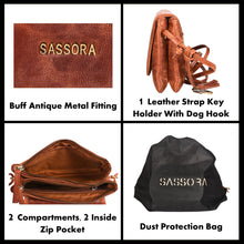 Load image into Gallery viewer, Sassora Premium Leather Everydays Crossbody Sling Bag
