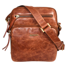 Load image into Gallery viewer, Sassora Premium Leather Unisex Antique Look Sling Bag