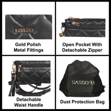 Load image into Gallery viewer, Sassora Premium Leather Small Quilted Pattern Girls Sling Bag