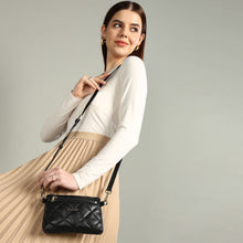 Load image into Gallery viewer, Sassora Premium Leather Small Quilted Pattern Girls Sling Bag