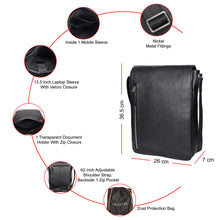 Load image into Gallery viewer, Sassora Premium Leather Men's Office Laptop Sling Bag