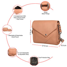 Load image into Gallery viewer, Sassora Genuine Leather Crossbody Bag – Medium Everyday Bag with Detachable Pouch & Adjustable Strap