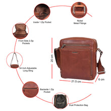 Load image into Gallery viewer, Sassora Premium Leather Men's Sling Bag For Everyday Use