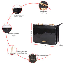 Load image into Gallery viewer, Sassora Premium Patent Leather Small Women Chain Sling Bag