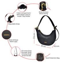 Load image into Gallery viewer, Sassora Genuine Leather Crescent Crossbody Sling Bag for Women's